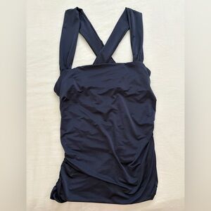 NWOT! Free People Navy Ruched Tankini Swimsuit Top